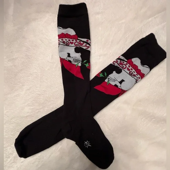 Day of the dead 🌹 💀 Mexican skull cowboy socks 🧦 BRAND NEW - Picture 2 of 6